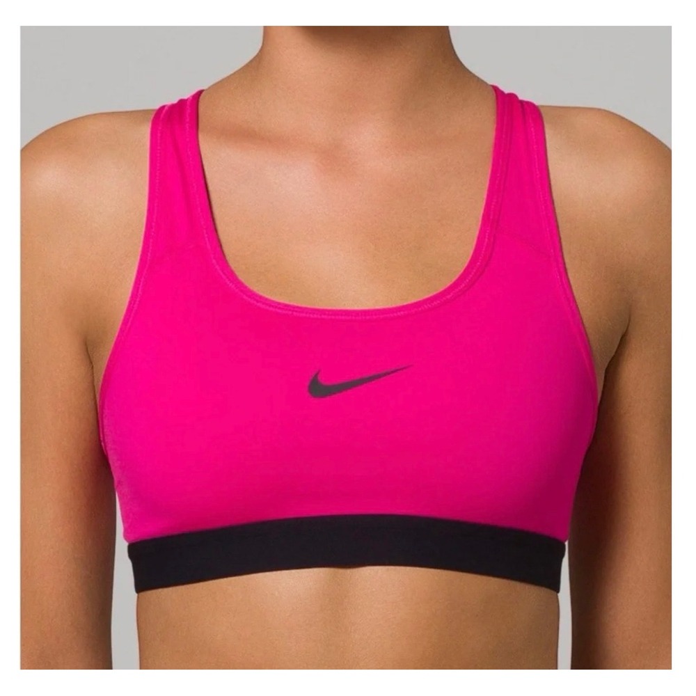 Nike Pro Sports Bra Womens XL Pink Racerback Dri-FIT Compression Athletic Top‎